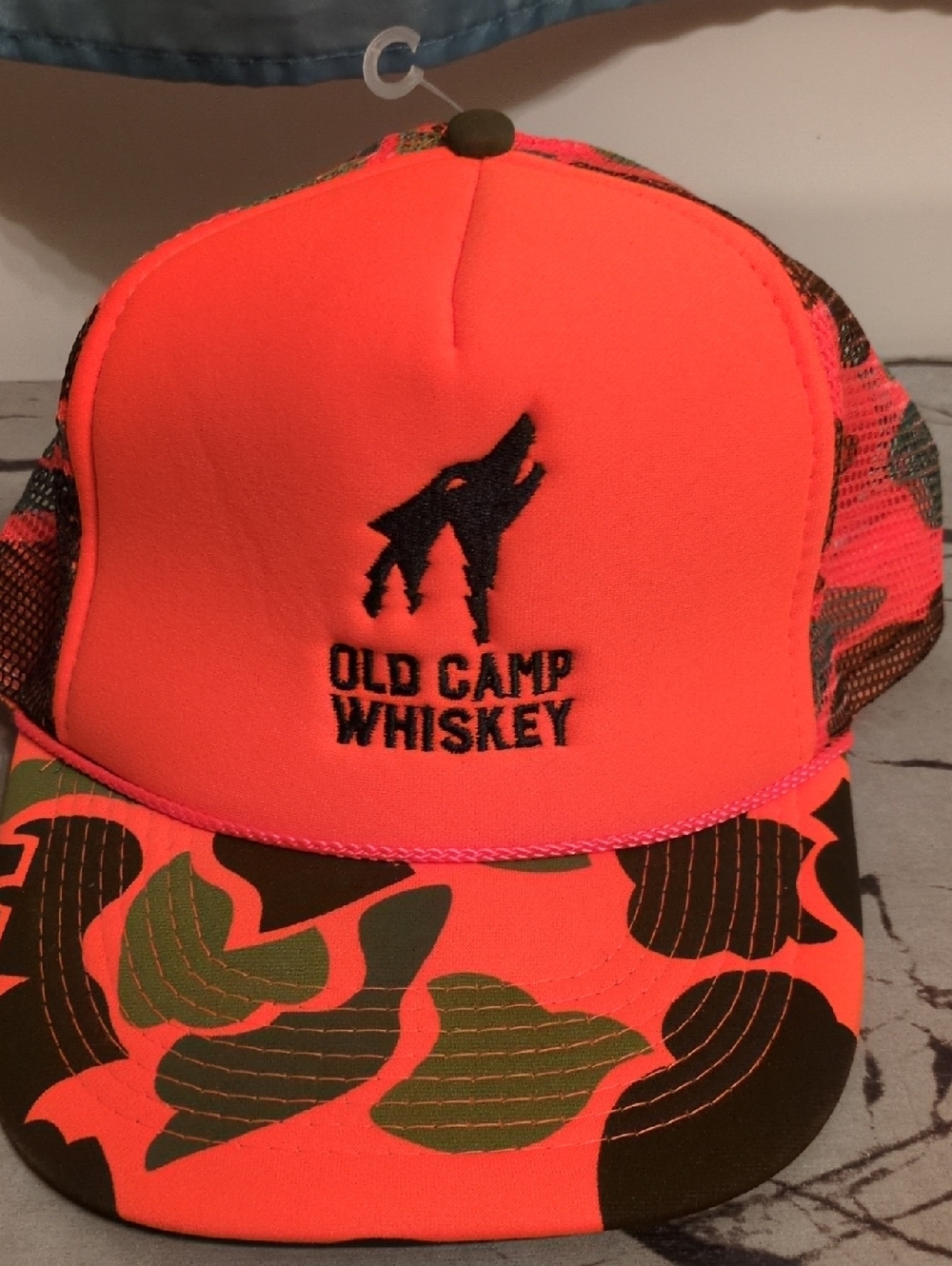 OTTO Orange Camouflage 'Old Camp Whiskey' Trucker Hat